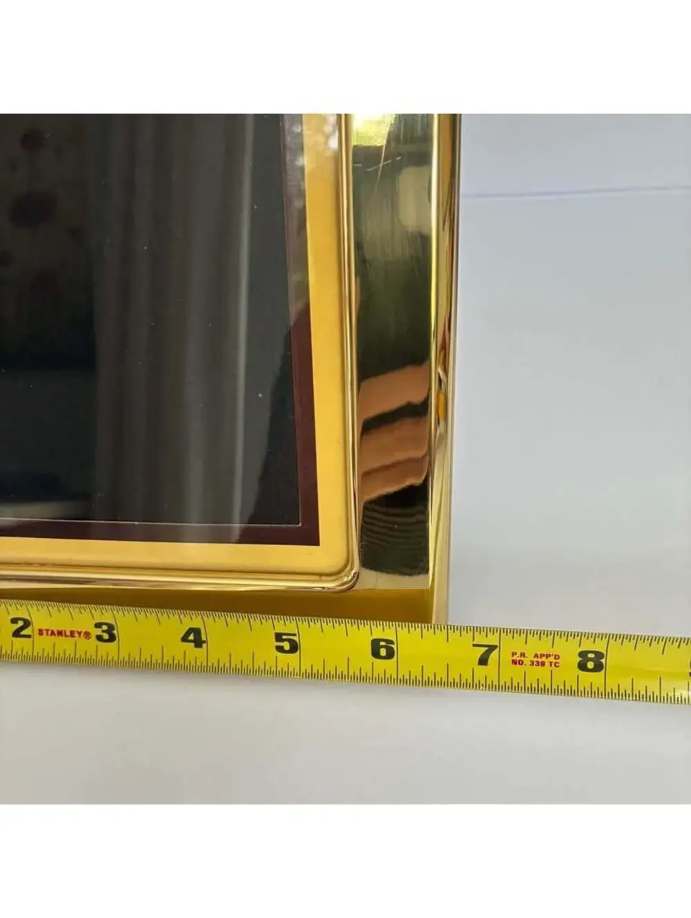 Vintage Gold Tone Metal Picture Frame 5x7 Made in Korea Glass Easel Desktop